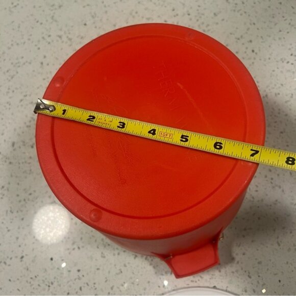 Vintage 1950s THERM WARE By David Douglas Orange-Red Insulated Ice Bucket w Lid - Picture 10 of 11